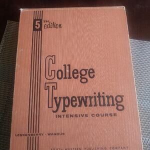 Vintage 1955 College Typewriting Intensive Course Book by Lessenberry & Wanous